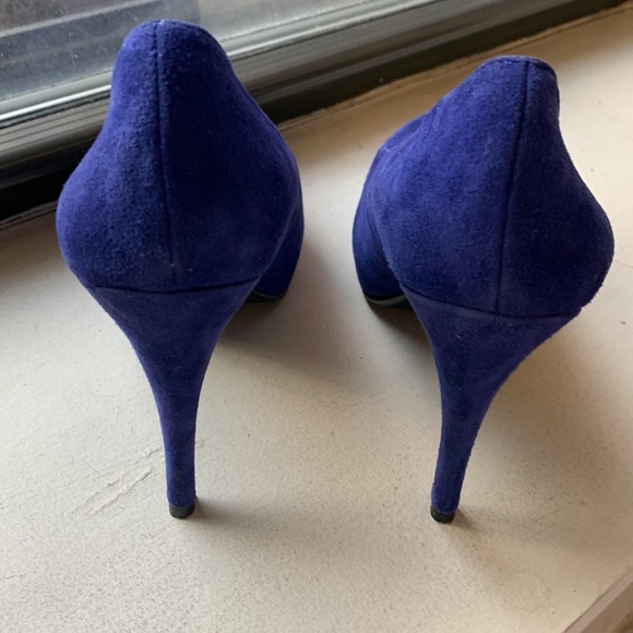 Moda Spana Blue Suede Platform Heels, NWOT, size 8 - Picture 6 of 7